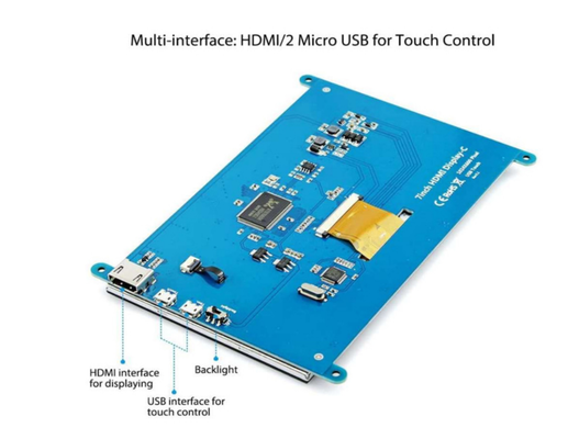 Raspberry Pi4 HDMI 7-inch TFT LCD display 800×480 pixels with capacitive touch screen