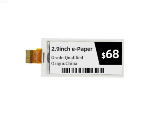 2.9 inch Tri-Color E Ink Display Fast Refresh, Zero Static Power, Perfect for Smart Labels & Battery-Free IoT